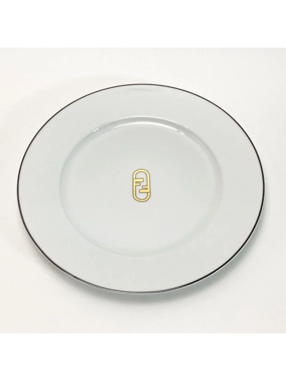 Fendi O'Lock Logo Plate Set of 2 Tableware Collection